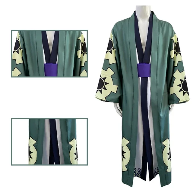 Unbranded Matching Sets Roronoa Zoro Cosplay Kimono Set product detail image 13