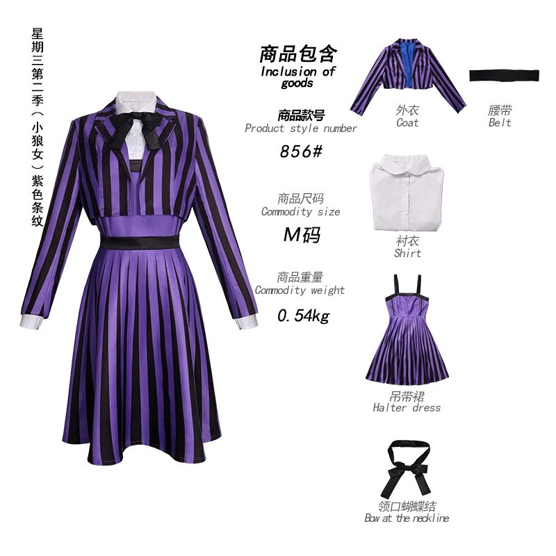 Unbranded Matching Sets 856 Purple and Black Striped Costume Set image 3