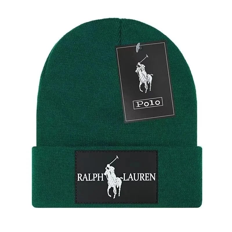 Ralph Lauren Hats Cuffed Knit Beanie with Embroidered Polo Pony — 14