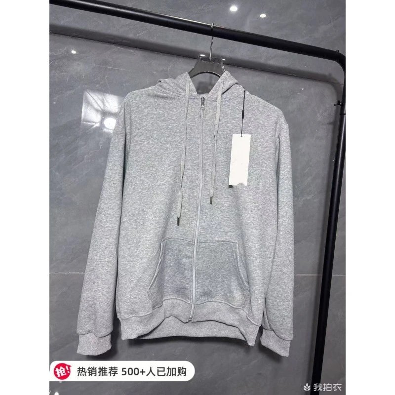 Alo Yoga Hoodies & Sweatshirts Half-Zip Stand-Collar Sweatshirt — Light gray long zipper