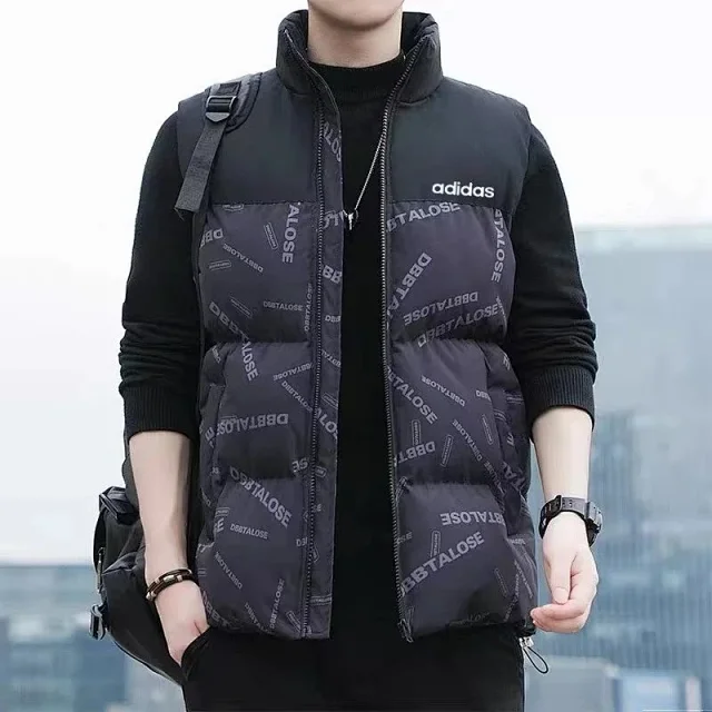 Adidas Vests Stand-Collar Quilted Printed Vest product detail image 3