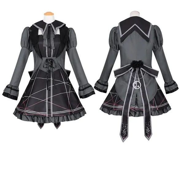 Design Alfred Binet Real Winter Suit Black Gothic Lolita Dress Set Dress - 17