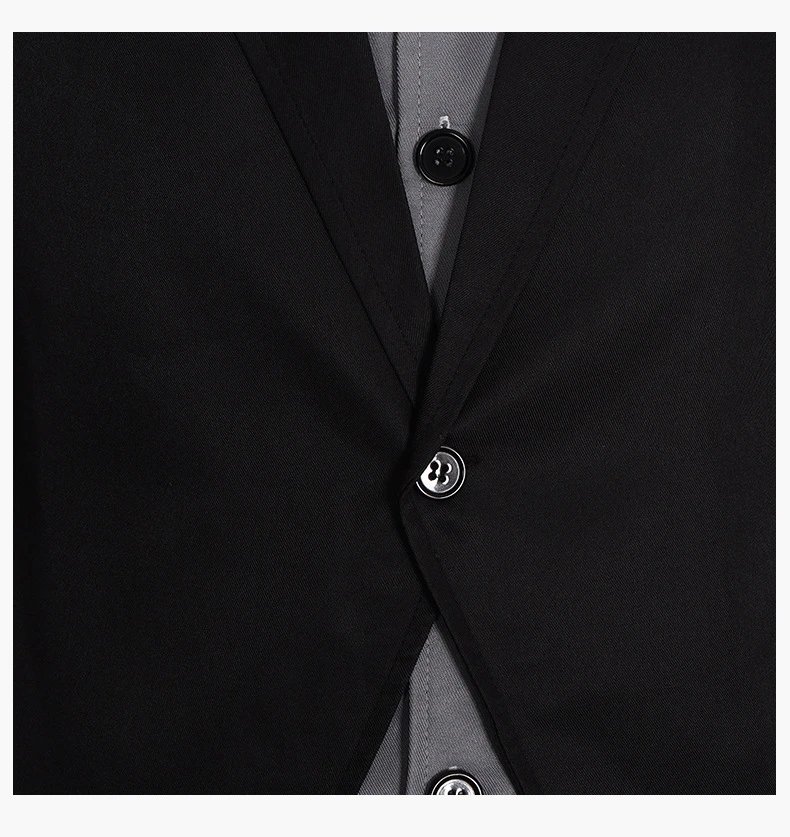 Design Formal Suit Set Black with Gray Vest and Orange Chest Ornament - 11