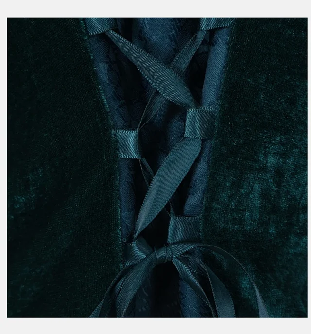 Unbranded Dresses Medieval Hooded Lace-Up Bell Sleeve Costume Dress product detail image 22