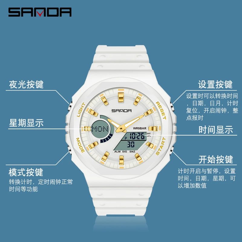 SANDA Watches Analog-Digital Sports Watch image 3