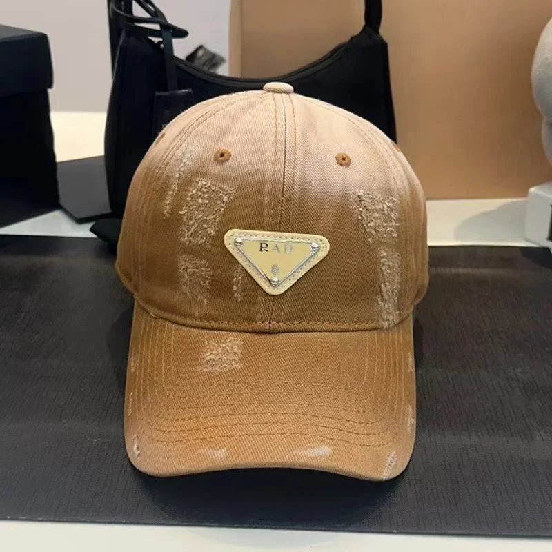 Prada Triangle Logo Distressed Gradient Baseball Cap - 9