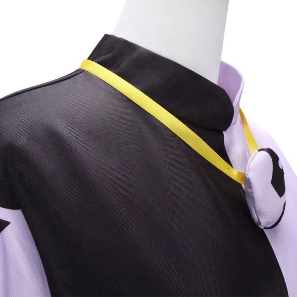 Design Cosplay Jumpsuit Black Purple Moon Triangle Print Dress - 19