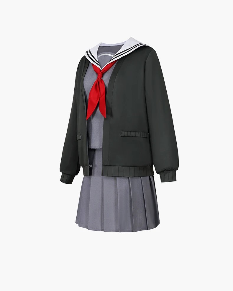 Design Sailor Uniform Set Gray and Black with Red Bowtie Sets - 7