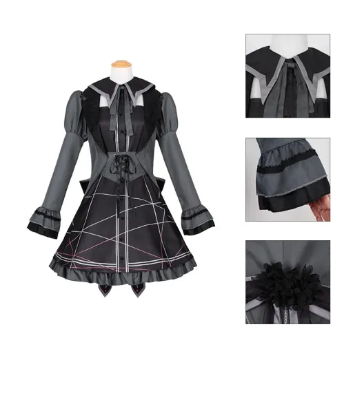 Design Alfred Binet Real Winter Suit Black Gothic Lolita Dress Set Dress - 12