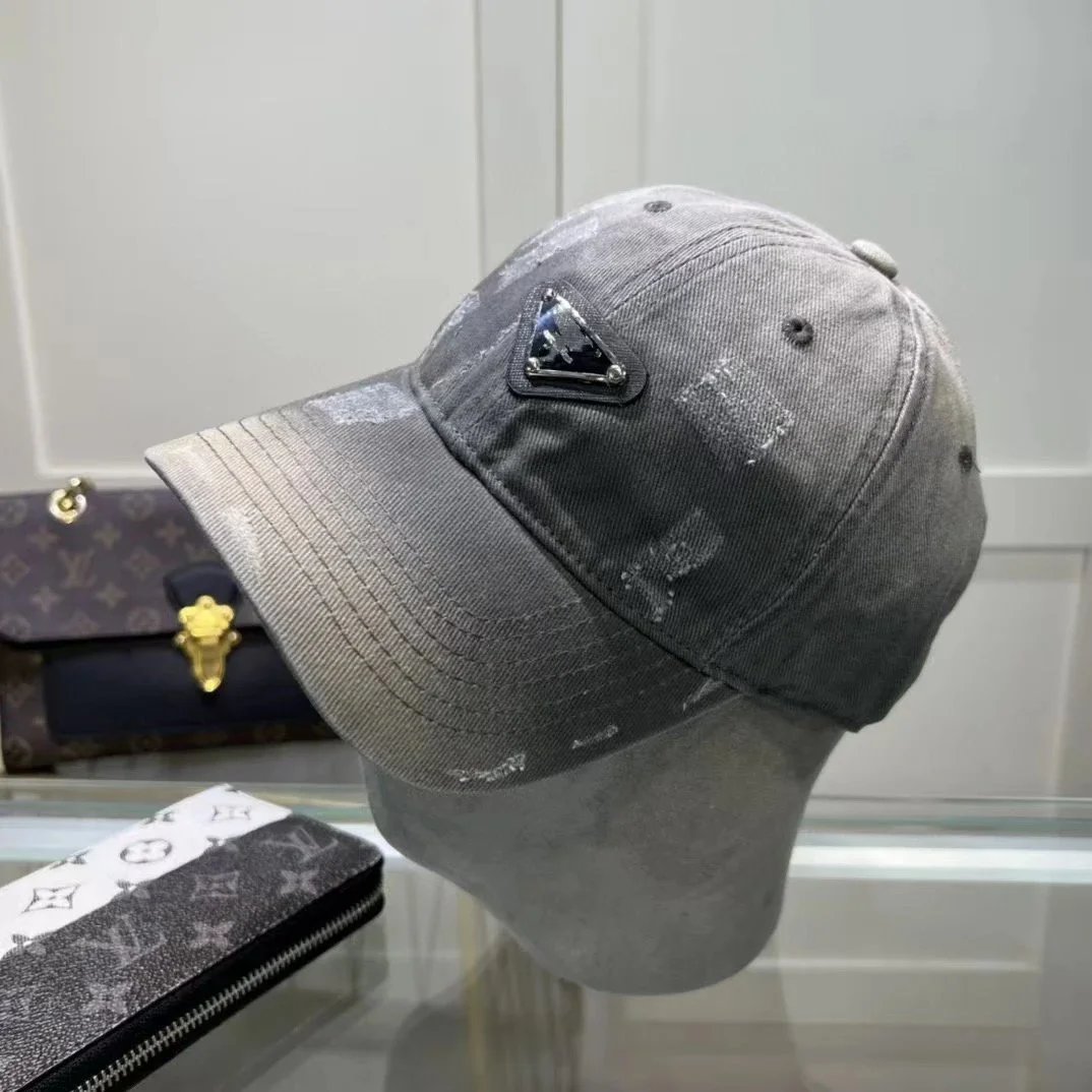 Prada Triangle Logo Distressed Gradient Baseball Cap - 4