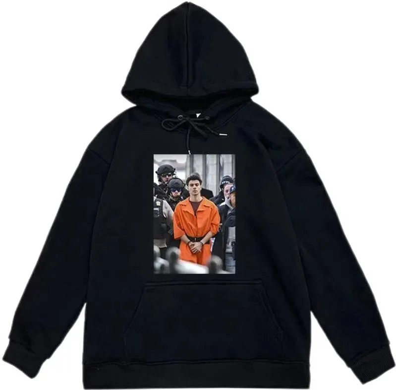 Design Graphic Print Black Hoodie - 1