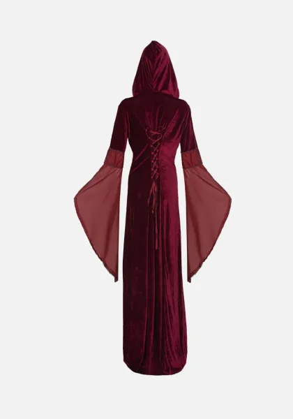 Design Medieval Hooded Long Dress White Costume Dress - 21