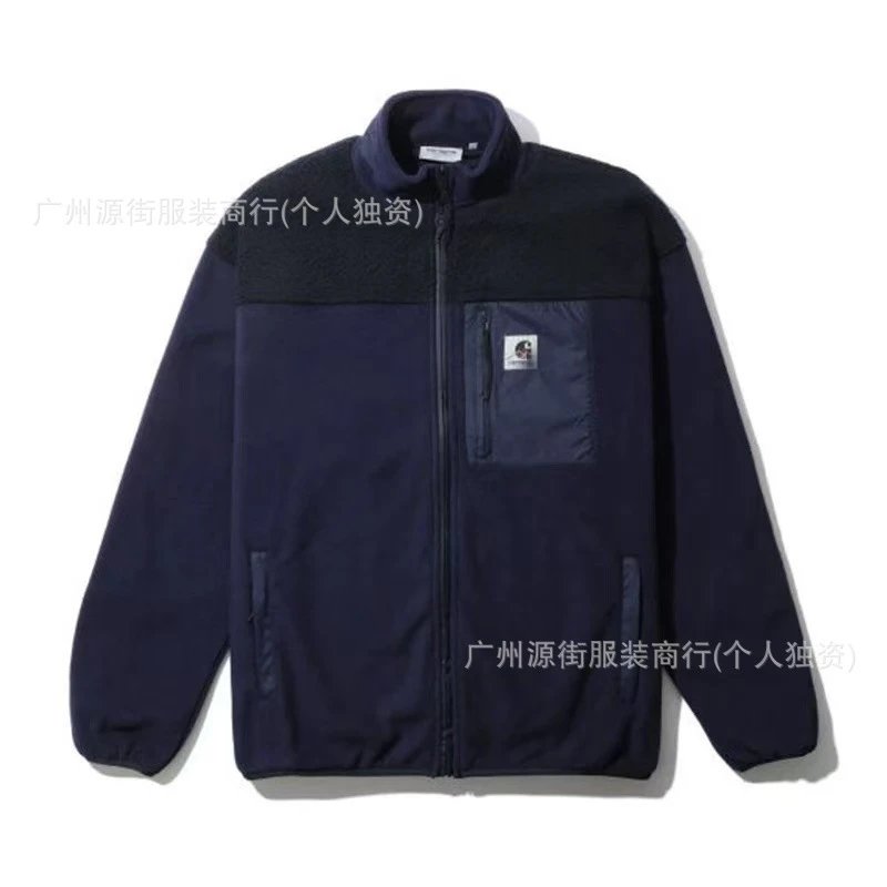 Carhartt Jackets Colorblock Sherpa Fleece High-Neck Zip Jacket — Blue