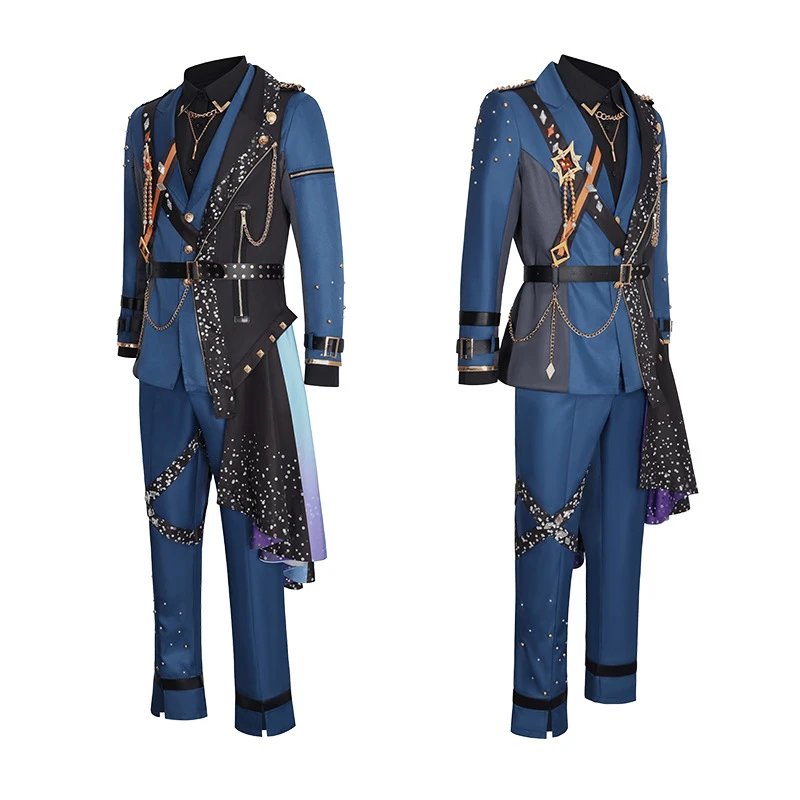 Unbranded Matching Sets Blue embellished performance costume set image 4