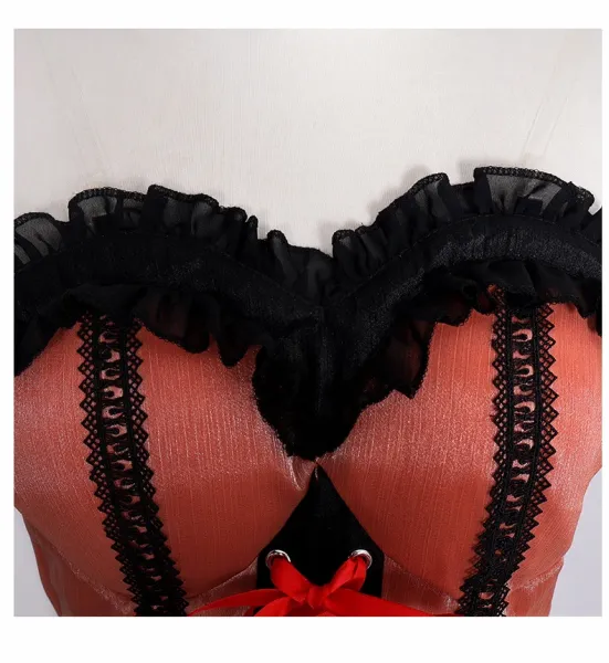 Design Lolita Dress Set Red and Black Gothic Lace Dress with Accessories Dress - 10