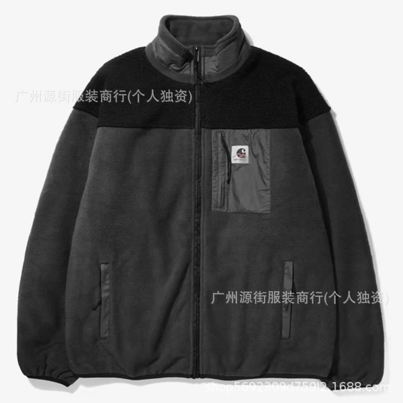 Carhartt Jackets Colorblock Sherpa Fleece High-Neck Zip Jacket — gray