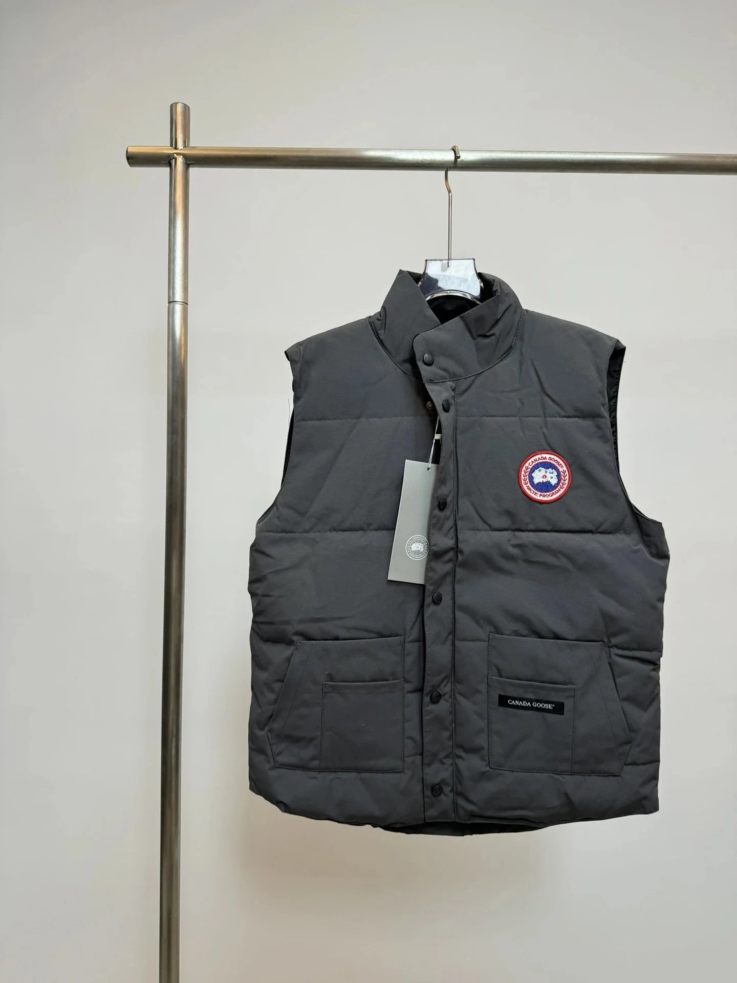 Canada Goose Vests Quilted puffer vest with stand collar and patch pockets — 38