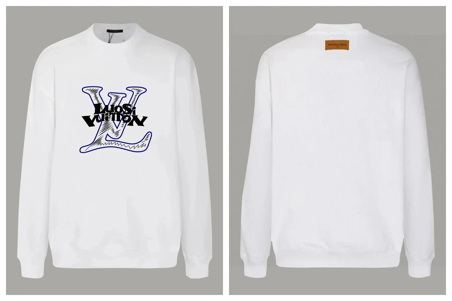 Louis Vuitton Knitwear Crew-Neck Logo Knit Sweater — Oversized drop-shoulder fit-white