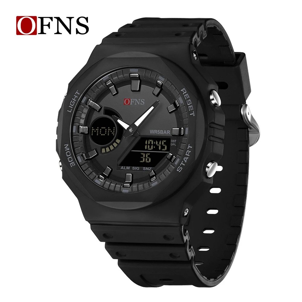 SANDA Watches Analog-Digital Sports Watch — S 6016 All black【OFNS】