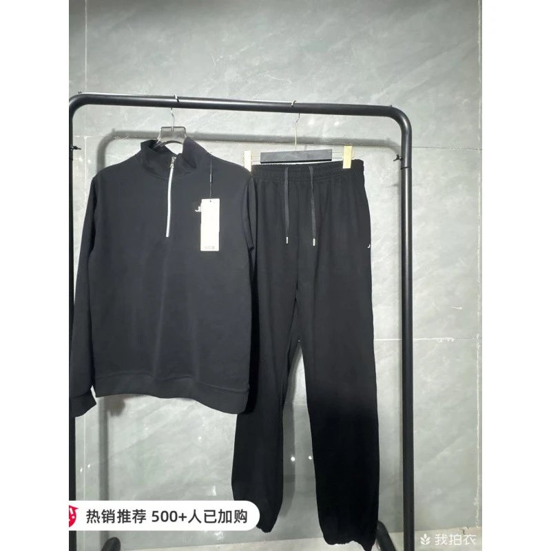 Alo Yoga Hoodies & Sweatshirts Half-Zip Stand-Collar Sweatshirt — Black Half-Zip Tunic Pants