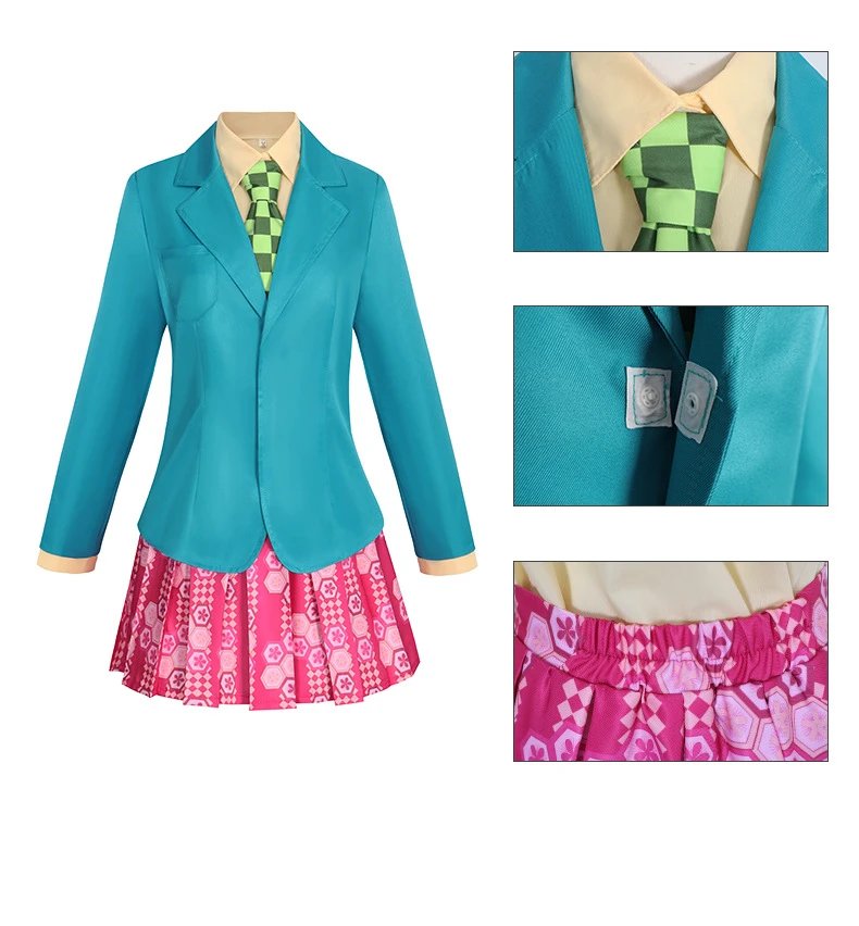Design School Uniform Set Teal Pink Green Multicolor - 5