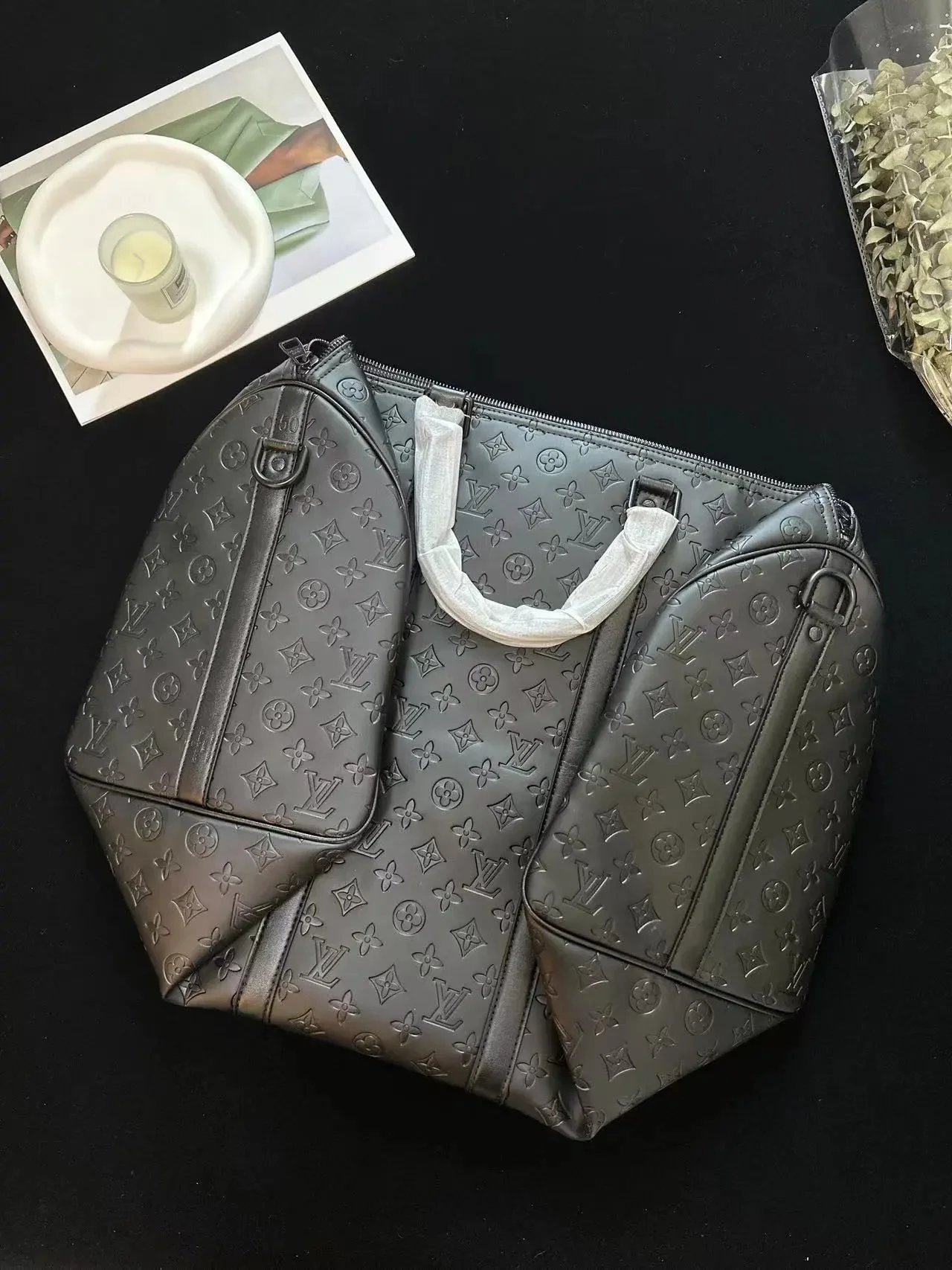 Louis Vuitton Keepall Bandoulière Monogram Empreinte Graphite Duffle Bag - 2