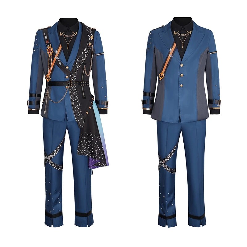 Unbranded Matching Sets Blue embellished performance costume set image 5