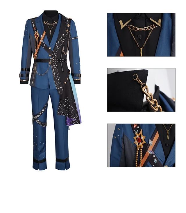 Unbranded Matching Sets Blue embellished performance costume set product detail image 4