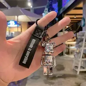 Medicom Toy Bearbrick Silver Keychain Jewelry - 1