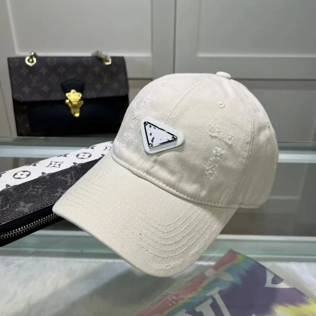 Prada Triangle Logo Distressed Gradient Baseball Cap - 3