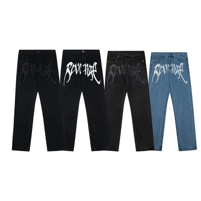 Unbranded Jeans Graphic Print Straight-Leg product detail image 4