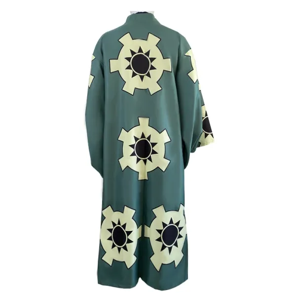 Design Kimono-Style Cosplay Robe Green with Sun Motif Outerwear - 9