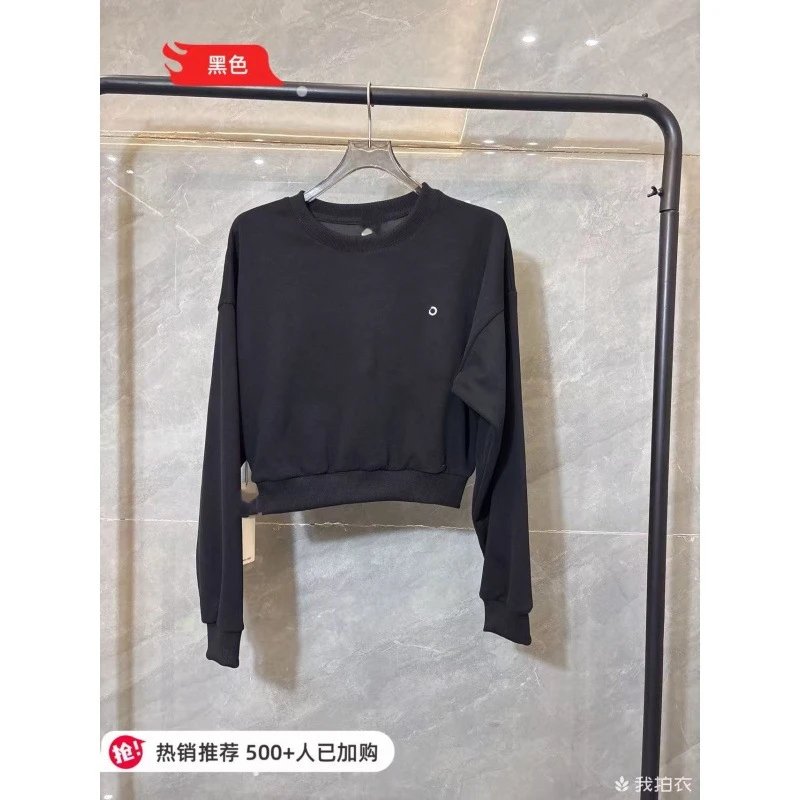 Alo Yoga Hoodies & Sweatshirts Half-Zip Stand-Collar Sweatshirt — Black crew neck