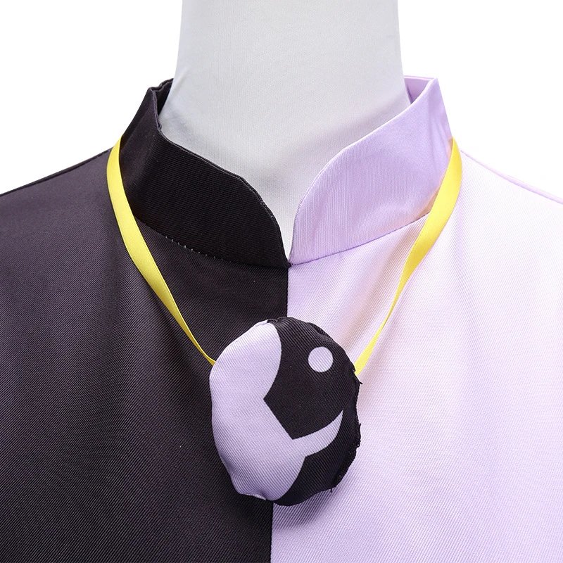 Unbranded Jumpsuits Black and lavender split moon-and-sun cosplay jumpsuit with matching headscarf image 3