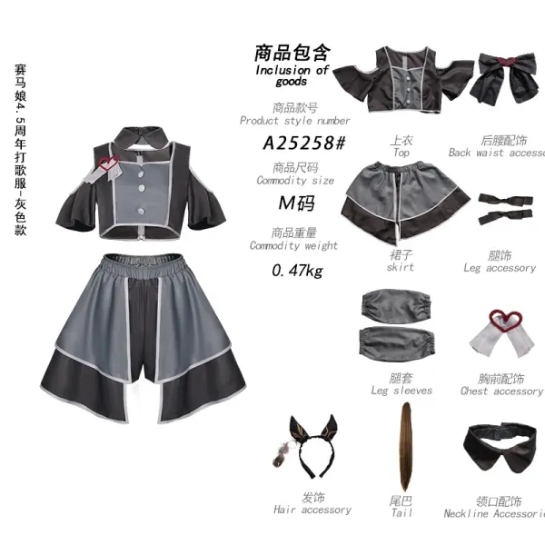 Design 5th Anniversary Concert Gray Cosplay Set - 1