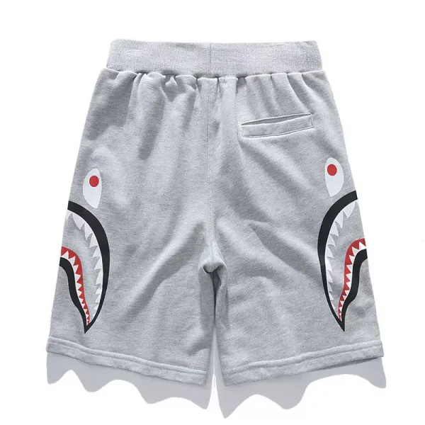 A Bathing Ape Shark Face Shorts Gray - 14