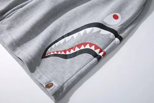 A Bathing Ape Shark Face Shorts Gray - 17