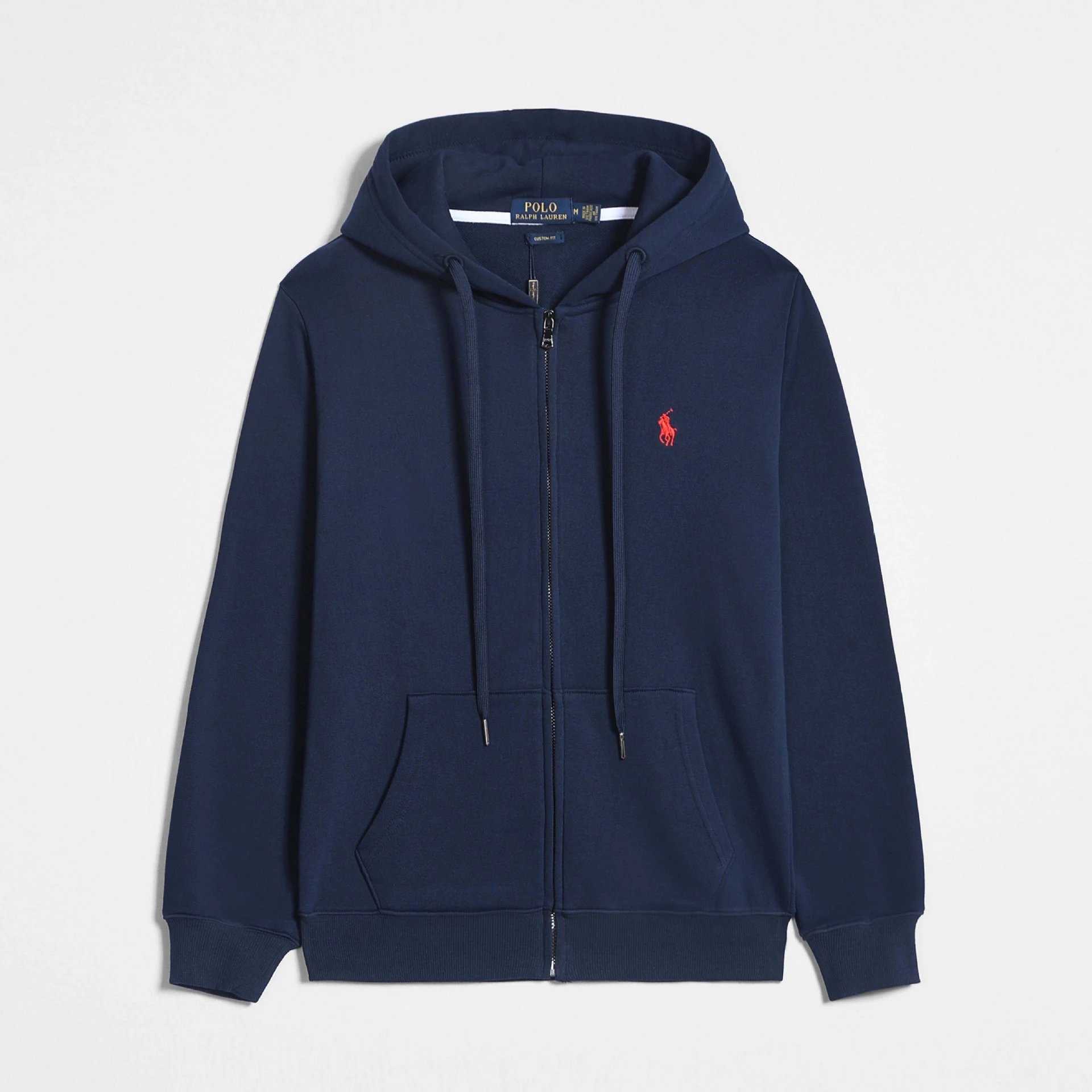 Solid color embroidered cardigan sweatshirt