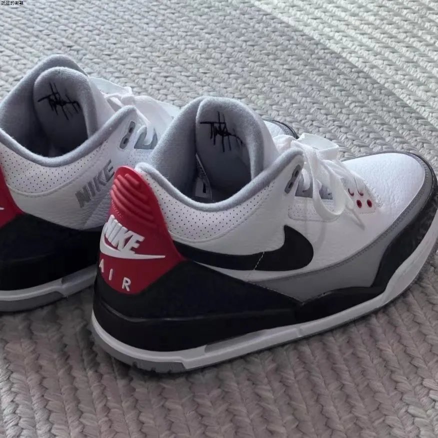 Nike Air Jordan3 Low AJ3白手稿内百搭时尚潮流中帮男女同款运动鞋篮球鞋复古