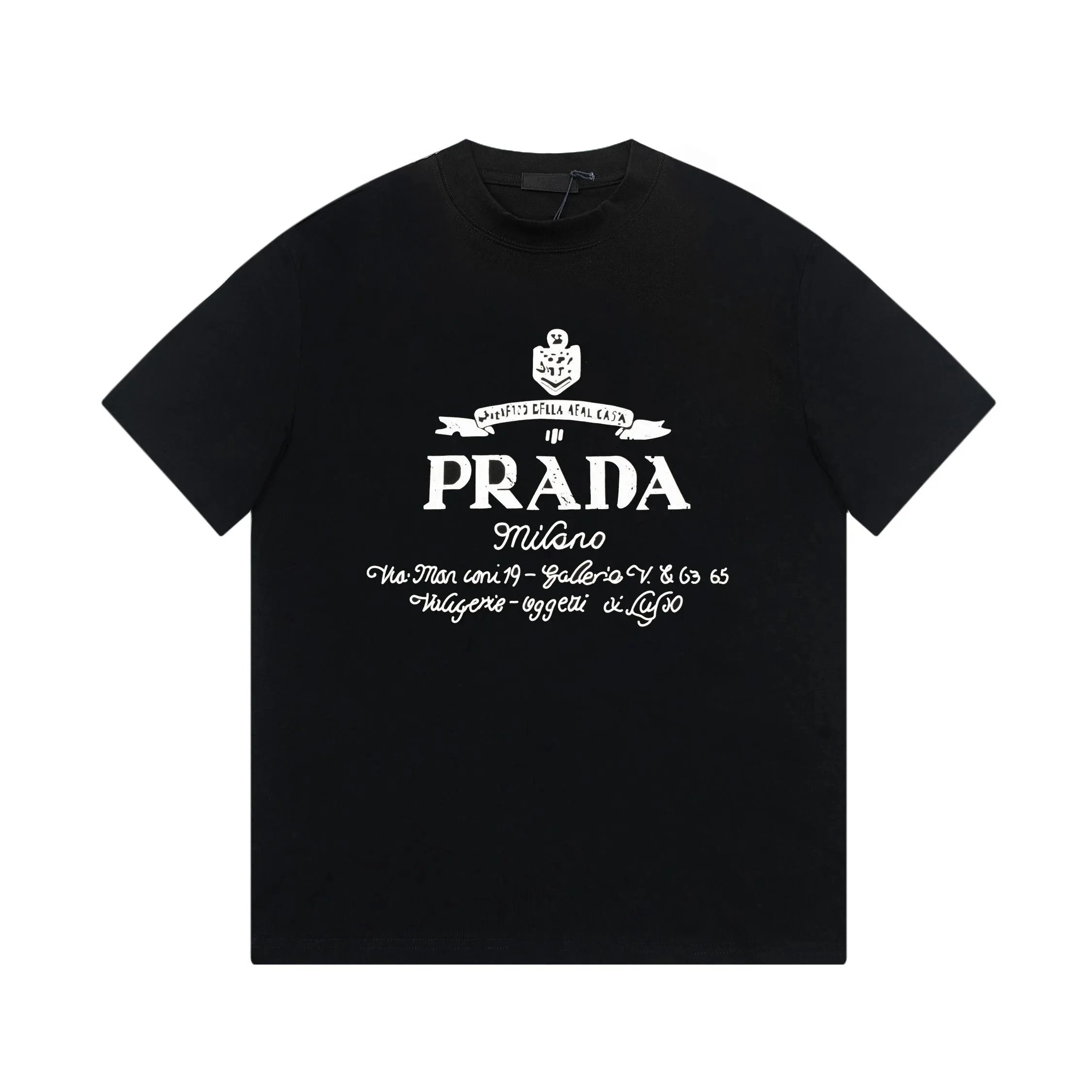 Prada Vintage Milan Address Text Tee