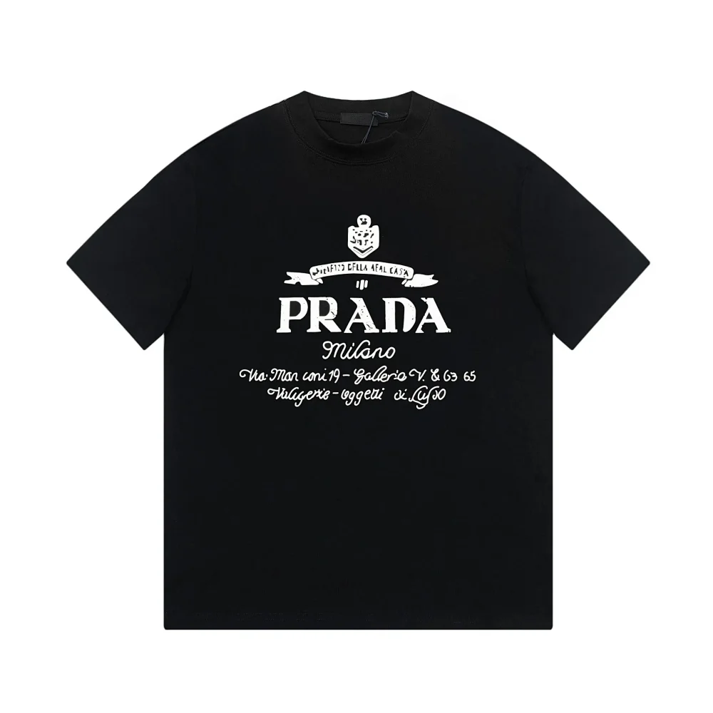 Prada Vintage Milan Address Text Tee
