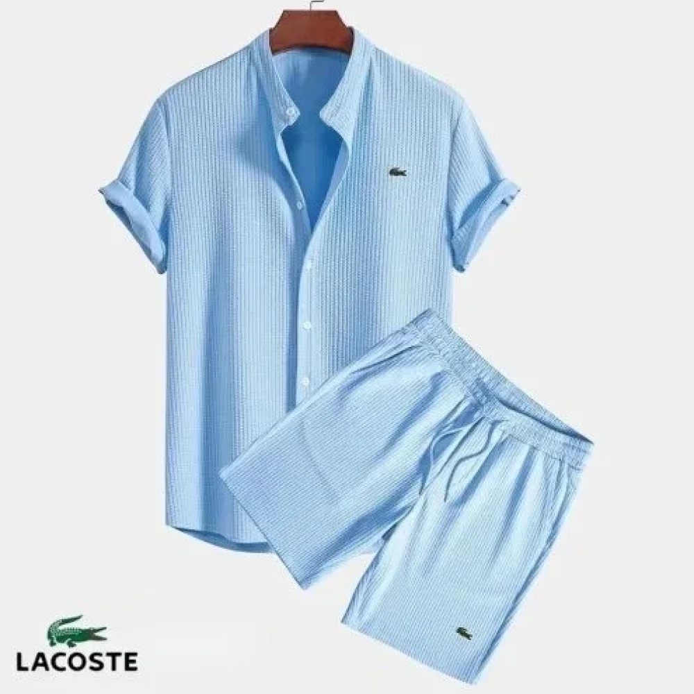 Ralph Lauren striped short-sleeved shirt + shorts casual suit