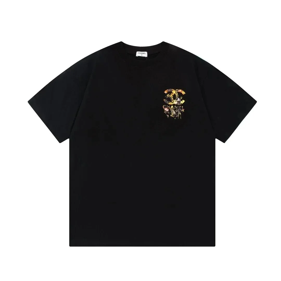 Chanel Tie-Dye Double C Logo Short Sleeve Tee