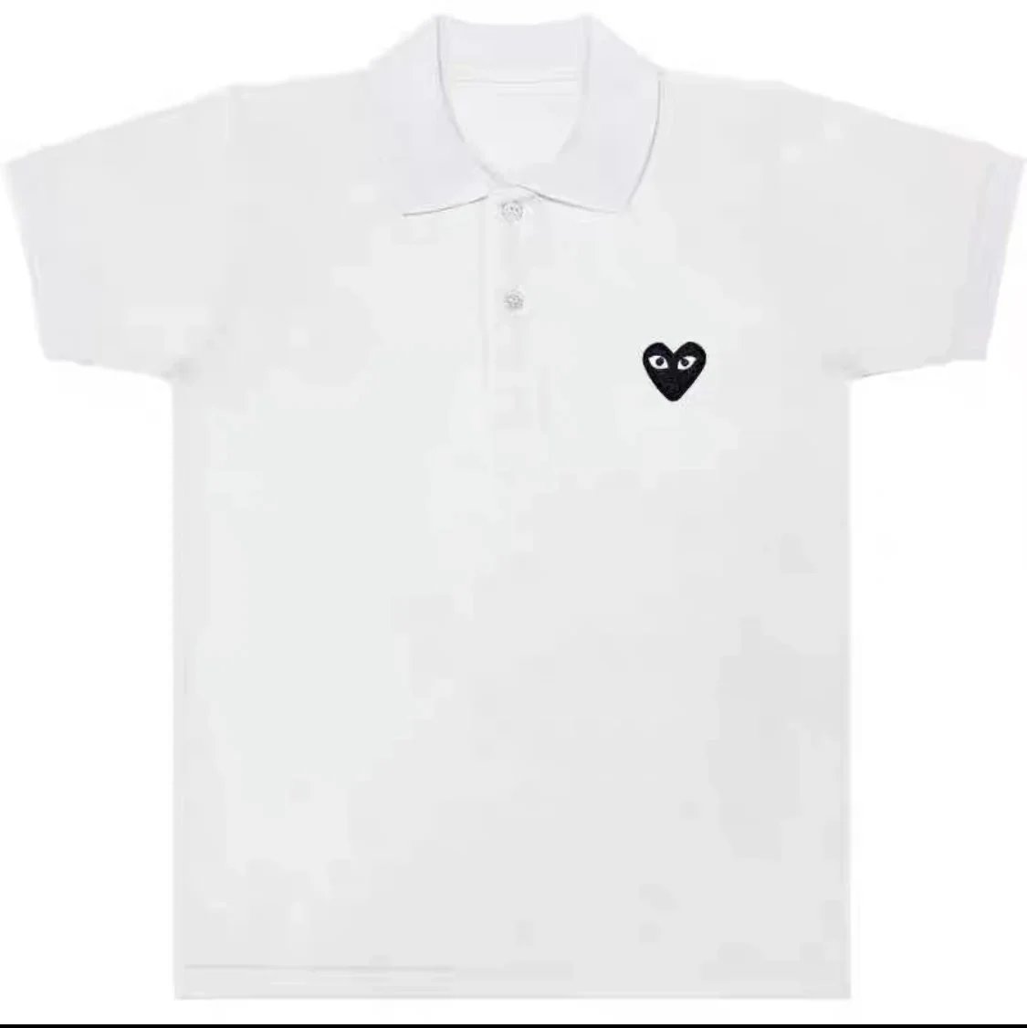 Polo - White Black Heart