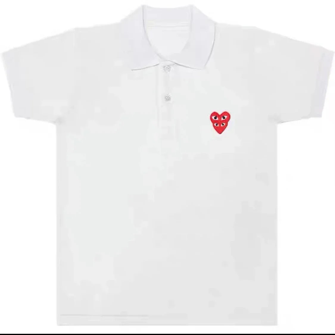 Polo - White Overlapping Hearts