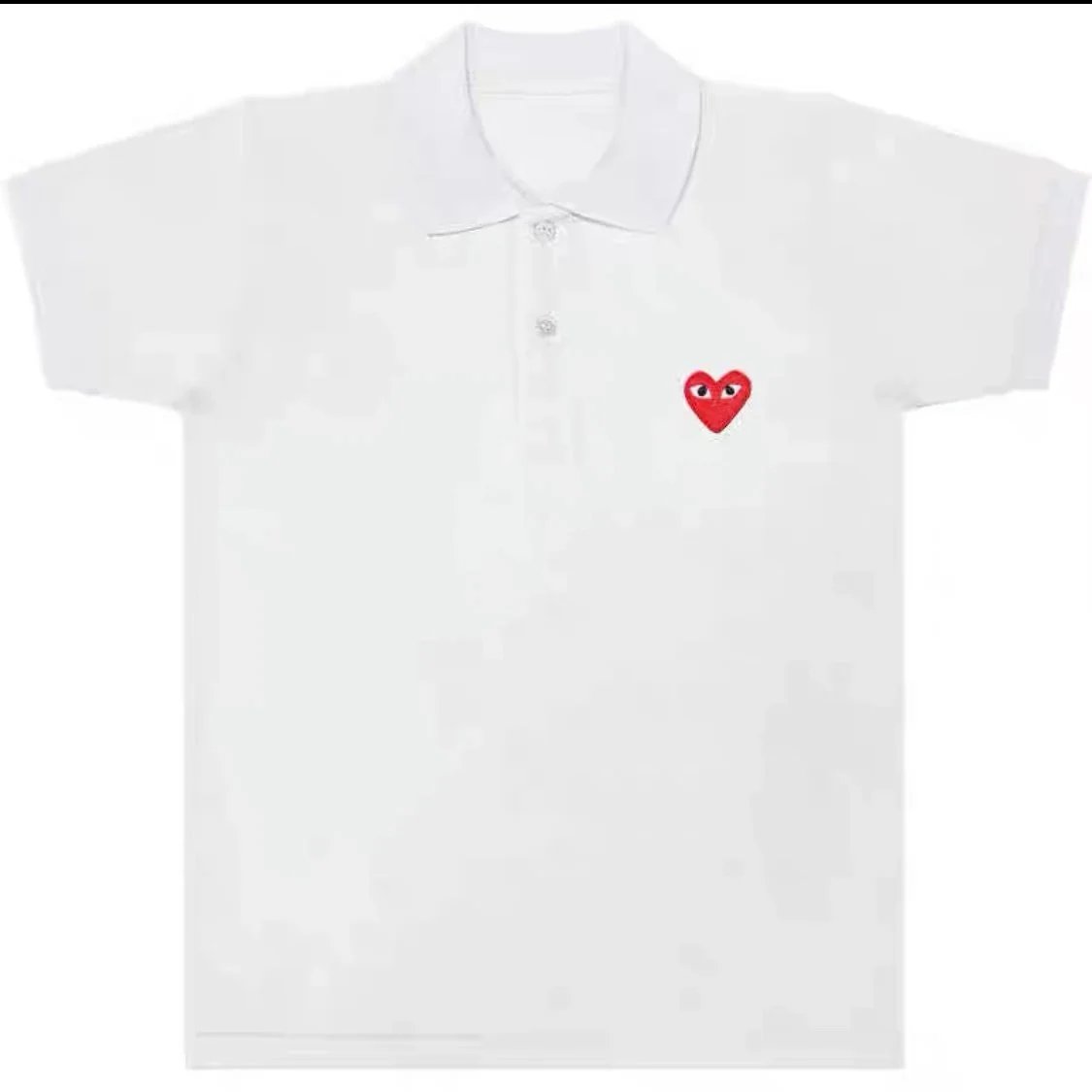 Polo - White Red Heart