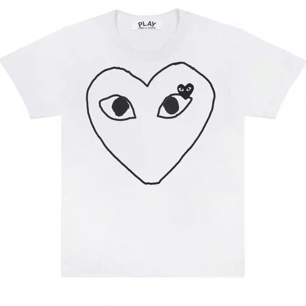 White - Outline Black Heart