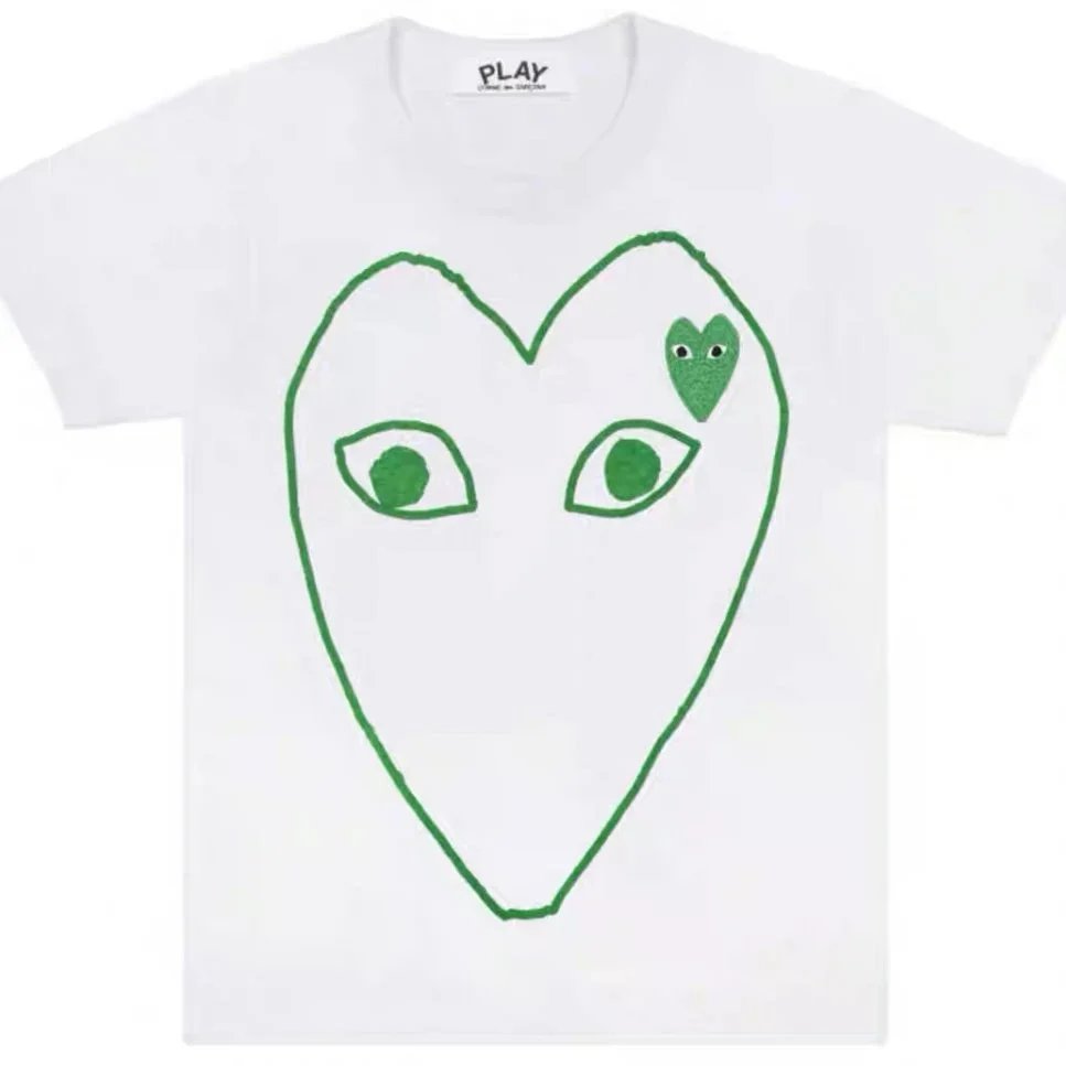 White - Outline Green Heart