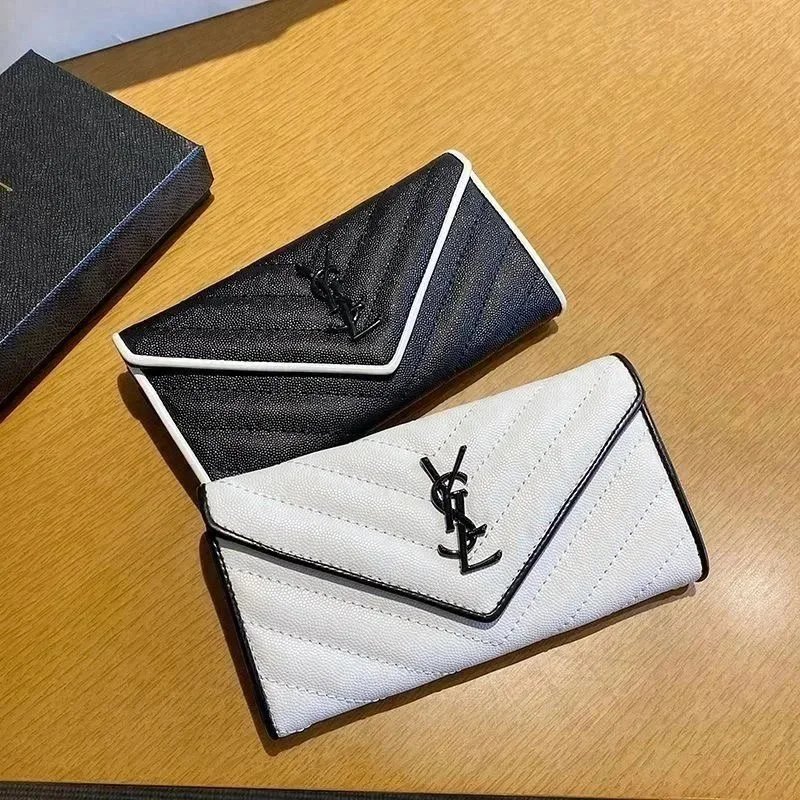 Saint Laurent Wallets & Card Holders Quilted Envelope Flap Long Wallet image 3