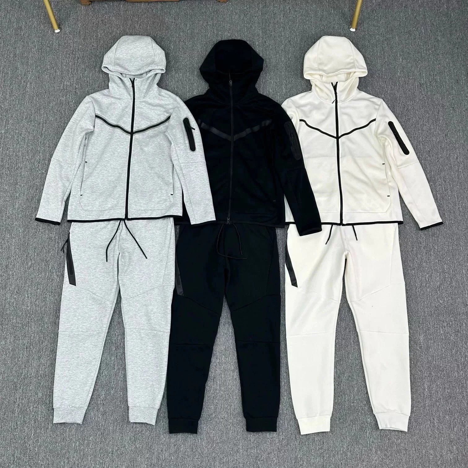跨境运动套装男春秋装新款针织休闲连帽开衫男士运动服卫衣卫裤套 3